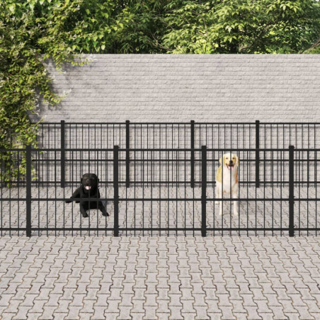 Outdoor-Hundezwinger Stahl 25,4 m²
