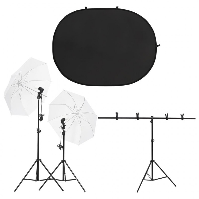 Fotostudio-Set mit Leuchten und Hintergrund