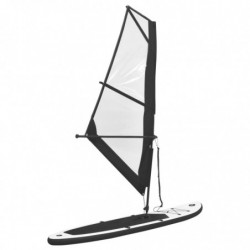 Aufblasbares Stand-Up-Paddleboard Set mit Segel Schwarz Weiß