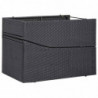 Sonnenliege mit Auflage Poly Rattan Schwarz