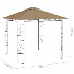 Pavillon 3x3x2,7 m Taupe 160 g/m²