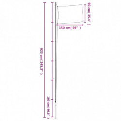 Flagge Spaniens mit Mast 6,23 m Aluminium