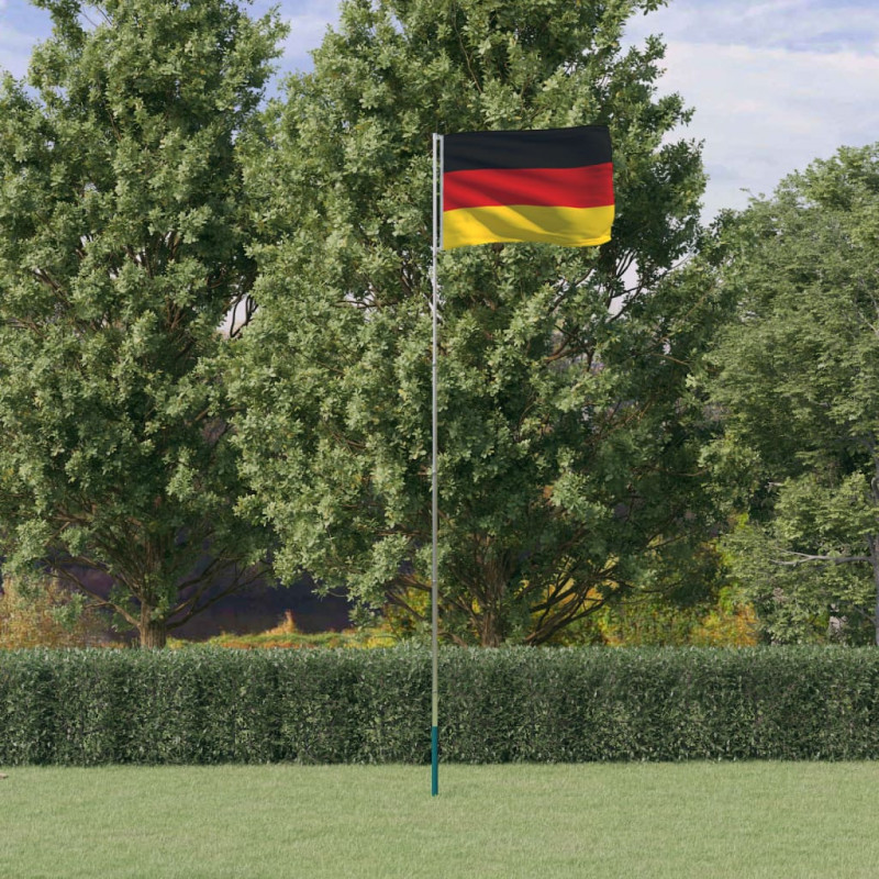 Flagge Deutschlands mit Mast 5,55 m Aluminium