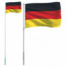 Flagge Deutschlands mit Mast 5,55 m Aluminium