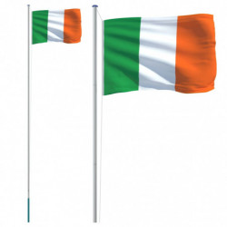 Flagge Irlands mit Mast 6,23 m Aluminium