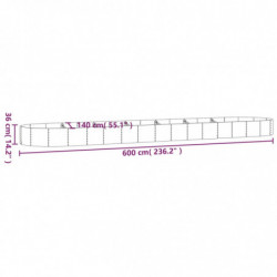 Pflanzkübel Pulverbeschichteter Stahl 600x140x36 cm Grau