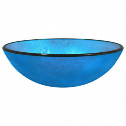 Waschbecken Hartglas 42x14 cm Blau