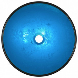 Waschbecken Hartglas 42x14 cm Blau