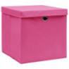 Aufbewahrungsboxen mit Deckeln 4 Stk. 28x28x28 cm Rosa
