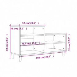 Schuhregal Sonoma-Eiche 102x36x60 cm Holzwerkstoff