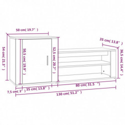 Schuhschrank Sonoma-Eiche 130x35x54 cm Holzwerkstoff