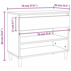 Schuhregal Schwarz 70x36x60 cm Holzwerkstoff