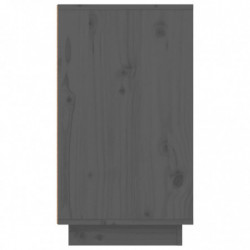 Schuhregal Grau 110x34x61 cm Massivholz Kiefer