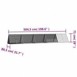 Kaninchenkäfig Grau 504,5x80,5x71 cm Verzinkter Stahl