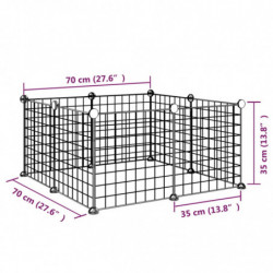 8-tlg. Haustierkäfig Schwarz 35x35 cm Stahl