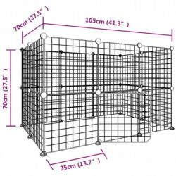 20-tlg. Haustierkäfig mit Tür Schwarz 35x35 cm Stahl