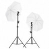 Fotostudio-Set mit Leuchten, Hintergrund und Reflektor