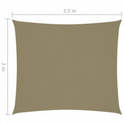 Sonnensegel Oxford-Gewebe Rechteckig 2x2,5 m Beige