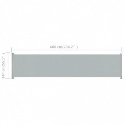 Ausziehbare Seitenmarkise 140x600 cm Grau