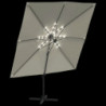 LED-Ampelschirm Sandweiß 400x300 cm