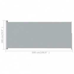 Seitenmarkise Ausziehbar 180x500 cm Grau