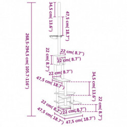 Kratzbaum Deckenhoch Dunkelgrau 268,5-294,5 cm