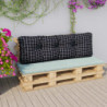 Kissen für Palettensofa Schwarz Karomuster 120x40x12 cm Stoff