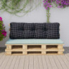 Kissen für Palettensofa Schwarz Karomuster 120x40x12 cm Stoff