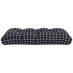 Kissen für Palettensofa Schwarz Karomuster 120x40x12 cm Stoff