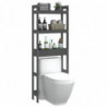 Toilettenregal Grau 63x26x171 cm Massivholz Kiefer