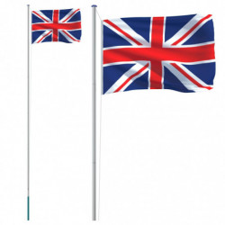 Flagge Großbritanniens mit Mast 6,23 m Aluminium