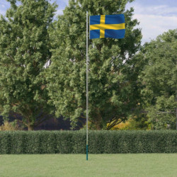 Flagge Schwedens mit Mast...