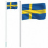 Flagge Schwedens mit Mast 6,23 m Aluminium