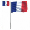 Flagge Frankreichs mit Mast 5,55 m Aluminium