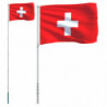 Schweizer Flagge mit Mast 5,55 m Aluminium