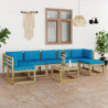8-tlg. Garten-Lounge-Set mit Kissen Imprägniertes Kiefernholz
