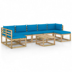 8-tlg. Garten-Lounge-Set mit Kissen Imprägniertes Kiefernholz
