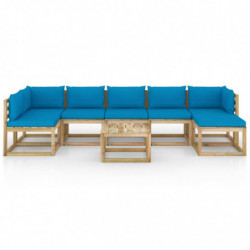 8-tlg. Garten-Lounge-Set mit Kissen Imprägniertes Kiefernholz