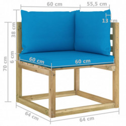 8-tlg. Garten-Lounge-Set mit Kissen Imprägniertes Kiefernholz