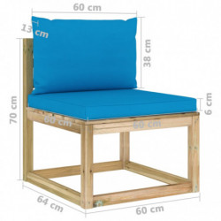 8-tlg. Garten-Lounge-Set mit Kissen Imprägniertes Kiefernholz