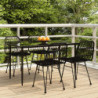 5-tlg. Garten-Essgruppe Schwarz Poly Rattan