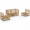 4-tlg. Garten-Lounge-Set Honigbraun Massivholz Kiefer