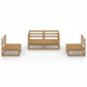 4-tlg. Garten-Lounge-Set Honigbraun Massivholz Kiefer