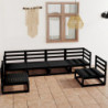 6-tlg. Garten-Lounge-Set Schwarz Massivholz Kiefer