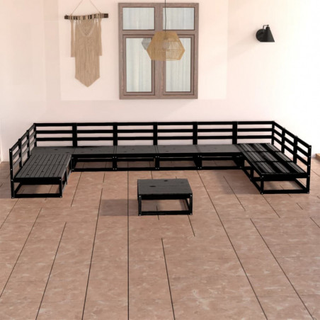 11-tlg. Garten-Lounge-Set Massivholz Kiefer