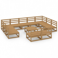 12-tlg. Garten-Lounge-Set Massivholz Kiefer