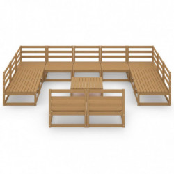 12-tlg. Garten-Lounge-Set Massivholz Kiefer