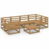 7-tlg. Garten-Lounge-Set Massivholz Kiefer