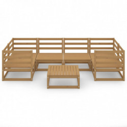 7-tlg. Garten-Lounge-Set Massivholz Kiefer