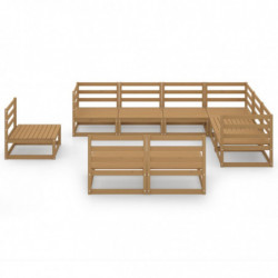 9-tlg. Garten-Lounge-Set Honigbraun Massivholz Kiefer